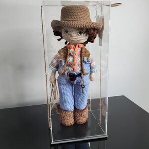 Handcrafted Crochet Cowboy Doll Sculpture